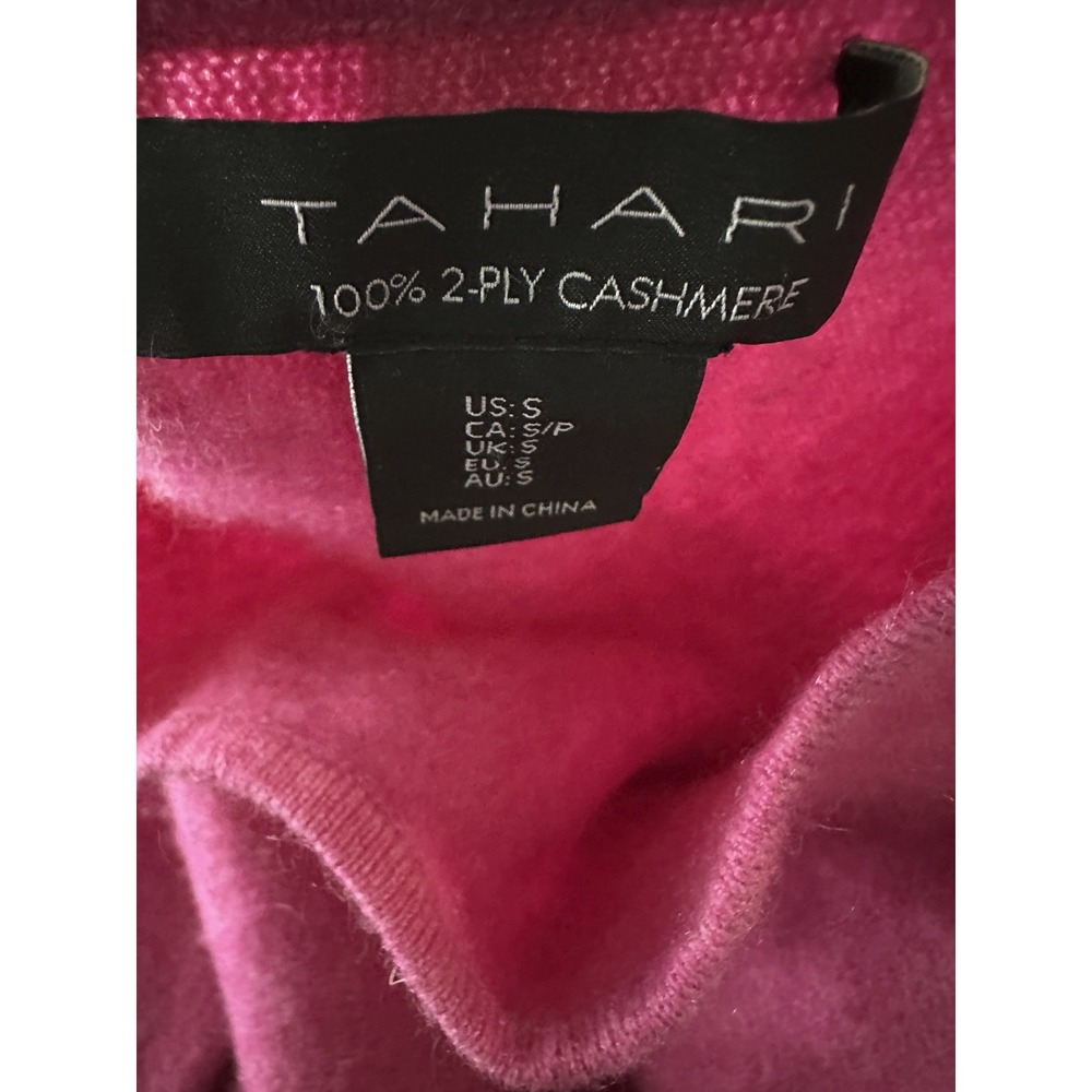 Tahari 100% 2-Ply Cashmere Women's Small Pink Long Sleeve Pullover Crew Sweater - Picture 12 of 14
